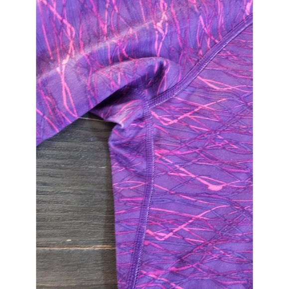 Nike Pro Combat Shirt Purple Dri Fit Fitted 1/4 Zip Thumb Holes Logo Women Sz S - Picture 7 of 15